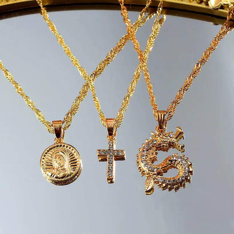 Trendy Exquisite Gold Plated Jewelry Crystal Cross Multilayer Necklace Circle Coin Pendant Women Girls
Trendy Exquisite Gold Plated Jewelry Crystal Cross Multilayer Necklace Circle Coin Pendant Women Girls