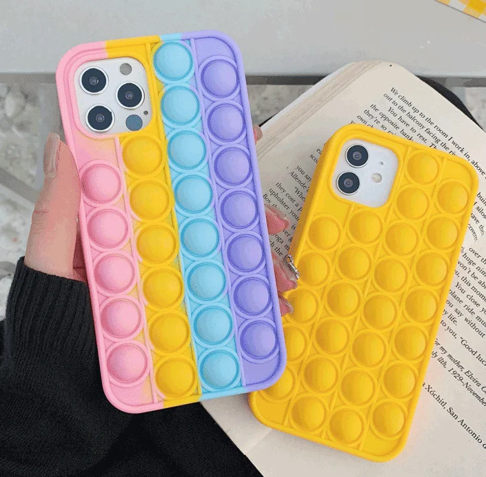 Rainbow Push Pops phone case Fidget sensory toys pops it Case Silicone Phone Cover for Iphone Xs Max Xr 7/8 12 11 pro max mobile, 8 colors
Rainbow Push Pops phone case Fidget sensory toys pops it Case Silicone Phone Cover for Iphone Xs Max Xr 7/8 12 11 pro max mobile, 8 colors