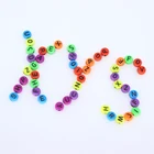 Mix colors kids DIY toys hot style PET plastic alphabet letter round beads