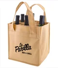 Extra Large reusable customized Wholesale custom printed logo 6 bottle wine non woven tote bag Reusable Gift Bag