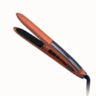 2020 new LCD logo display jet black fat iron hair straightener rotation Korean hair straightener flat iron