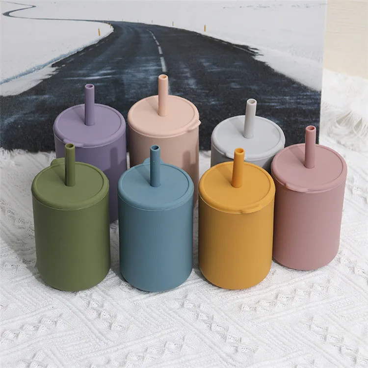 High Quality Waterproof Baby Silicon Cup With Straw Anti-fall Kids Learn to Drink Cup With Straw
High Quality Waterproof Baby Silicon Cup With Straw Anti-fall Kids Learn to Drink Cup With Straw