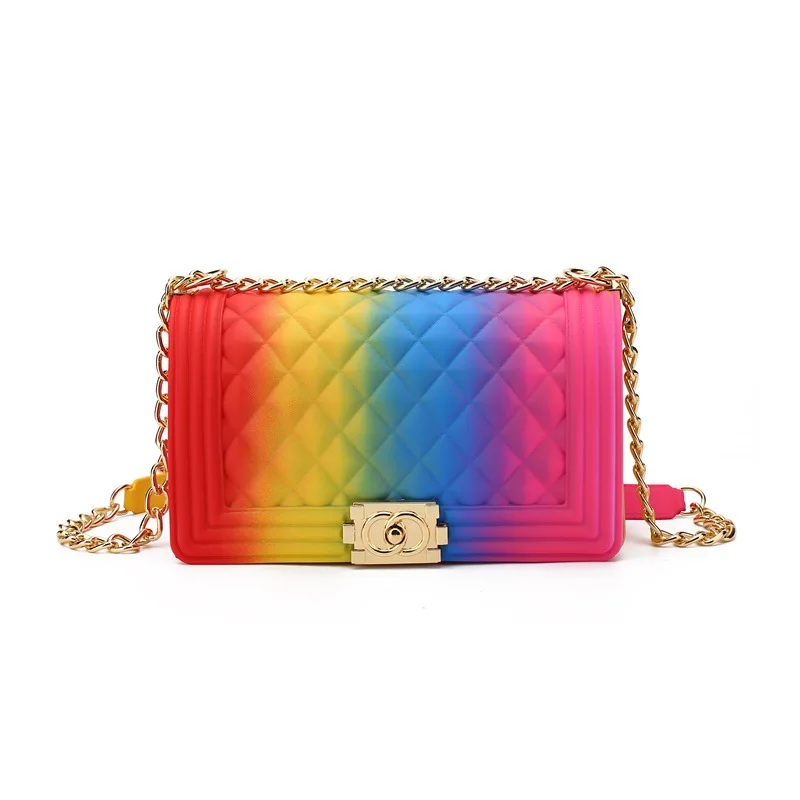 2021 rainbow candy custom transparent messenger luxury designer jelly purses and shoulder bag handbags for women
2021 rainbow candy custom transparent messenger luxury designer jelly purses and shoulder bag handbags for women