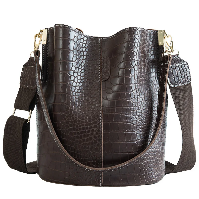 Hot Sale Popular Crocodile Pattern Shoulder Bag Large Capacity Bucket Bag PU Leather Handbags
Hot Sale Popular Crocodile Pattern Shoulder Bag Large Capacity Bucket Bag PU Leather Handbags