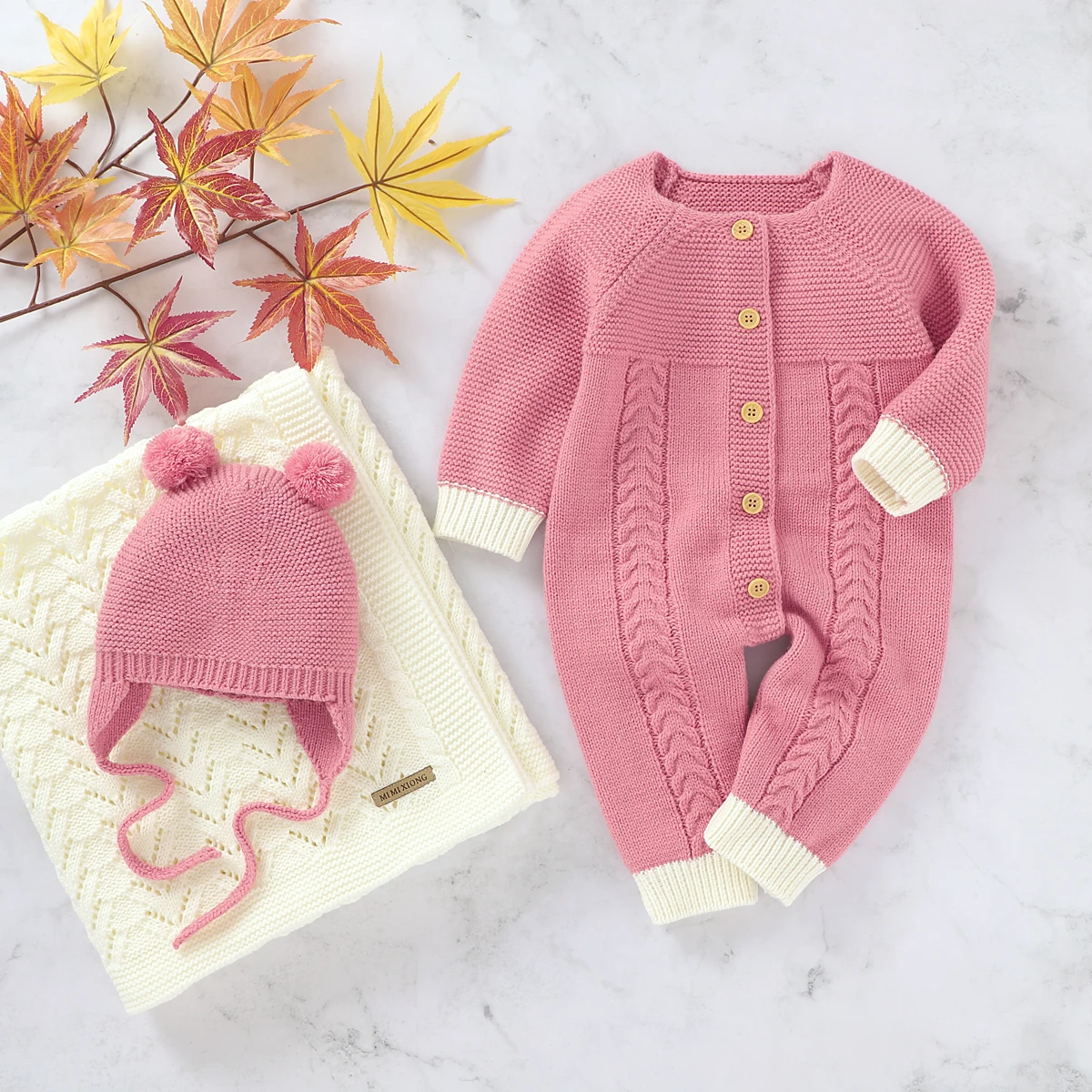 Mimixiong Hat Blanket Baby Jumpsuit Clothing Knitted Baby Sets Cloth For Infant Gift In Autumn And Spring, As pictures
Mimixiong Hat Blanket Baby Jumpsuit Clothing Knitted Baby Sets Cloth For Infant Gift In Autumn And Spring, As pictures