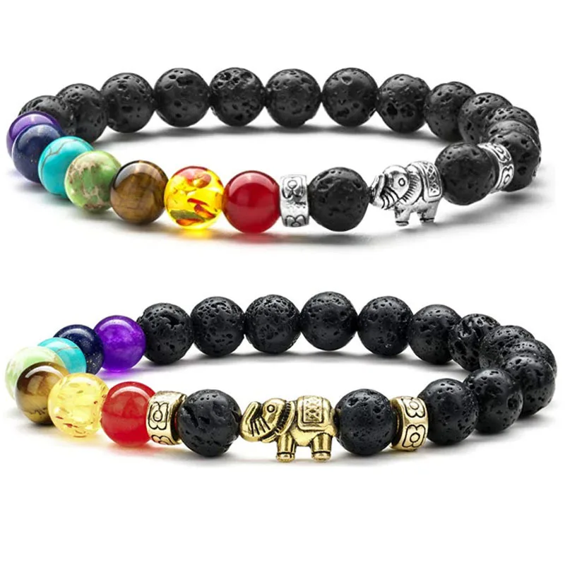 Creative new products: fused rock beads, seven chakras, elephant bracelet, men's and women's accessories, imported white pine Br
Creative new products: fused rock beads, seven chakras, elephant bracelet, men's and women's accessories, imported white pine Br