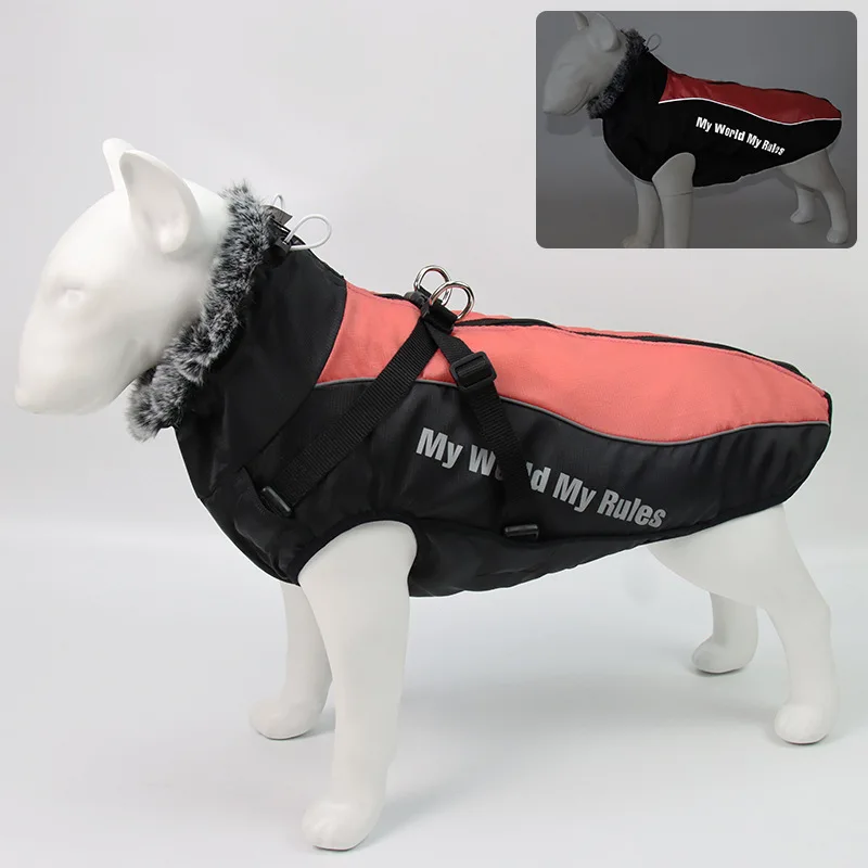 Cross-border New Pet Dog Autumn And Winter Reflective Warm Fur Collar Cotton Coat Pet Jacket Assault Clothes, Picture showed
Cross-border New Pet Dog Autumn And Winter Reflective Warm Fur Collar Cotton Coat Pet Jacket Assault Clothes, Picture showed