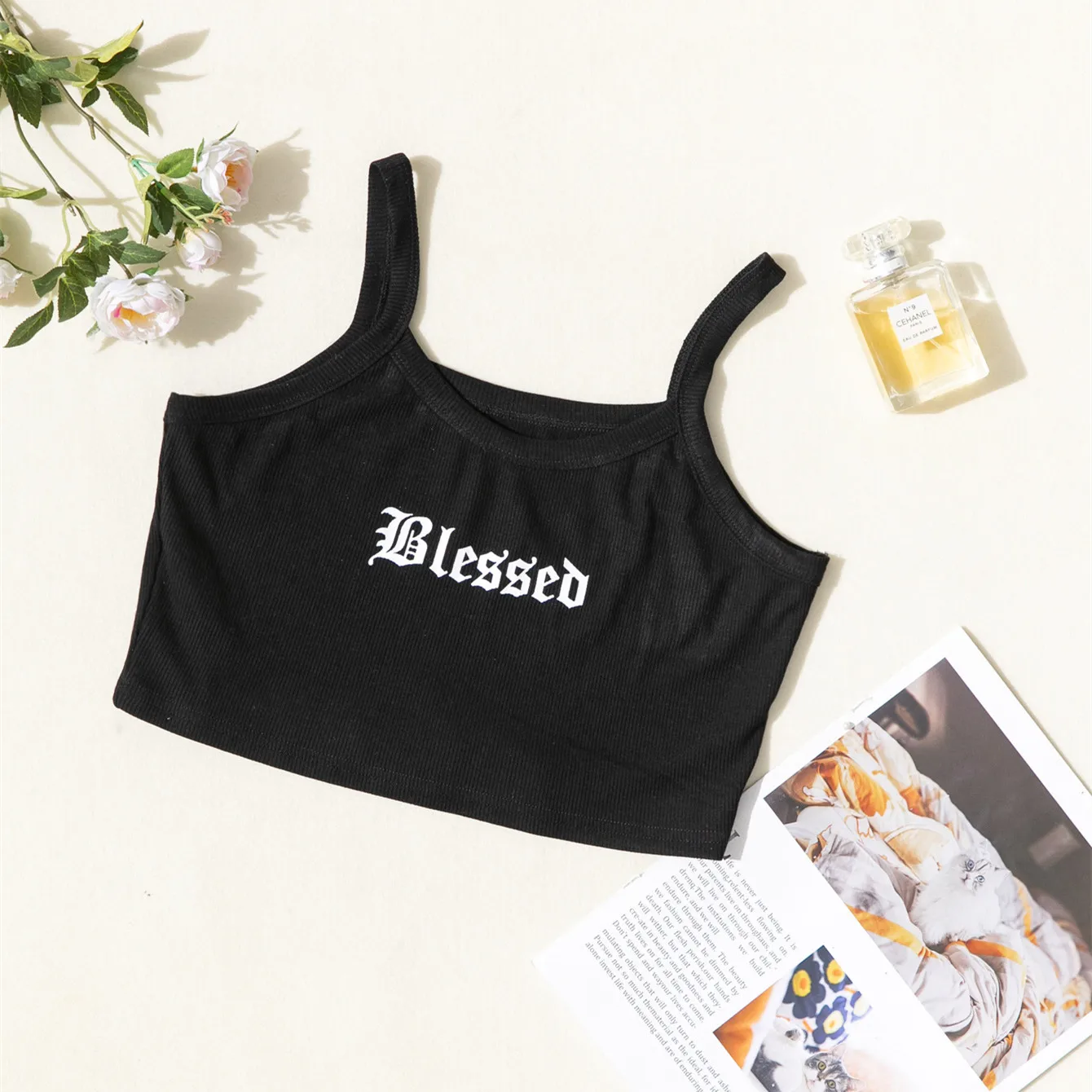 Ribbed Black Womens Tank Tops Workout Ladies Vests Angel Letter Print Tank Top Women
Ribbed Black Womens Tank Tops Workout Ladies Vests Angel Letter Print Tank Top Women