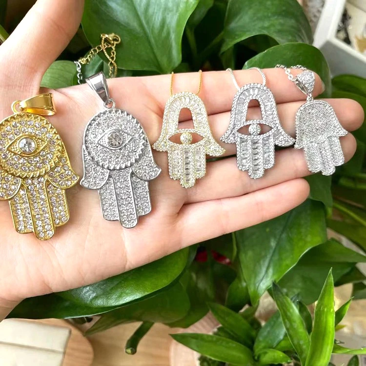 Jialin Jewelry 2021 ins fashion Pave 18k gold plated hamsa hand necklace for women charm mens hamsa necklace
Jialin Jewelry 2021 ins fashion Pave 18k gold plated hamsa hand necklace for women charm mens hamsa necklace