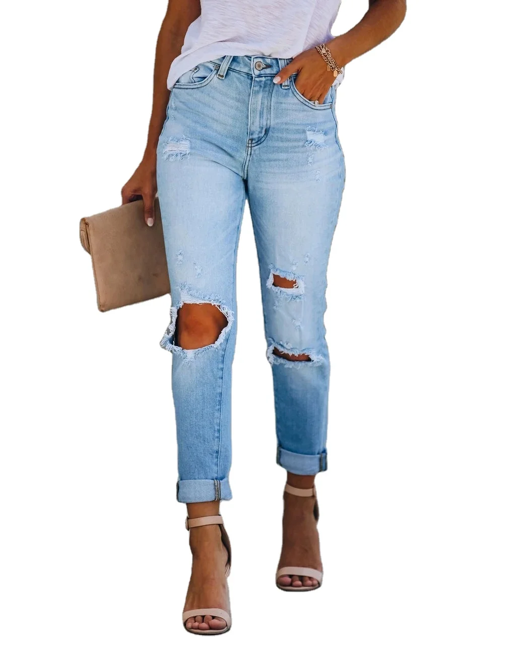 European and American cross-border hot sale new style ripped high waist stretch slim jeans for autumn and winter women's pants, 1 colors
European and American cross-border hot sale new style ripped high waist stretch slim jeans for autumn and winter women's pants, 1 colors
