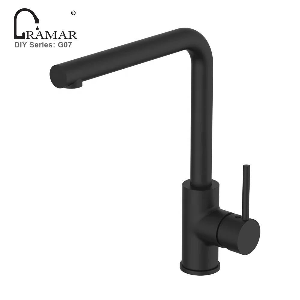 Diy Single Hole Rose Gold Black Solid Brass Kitchen Sink Faucet
