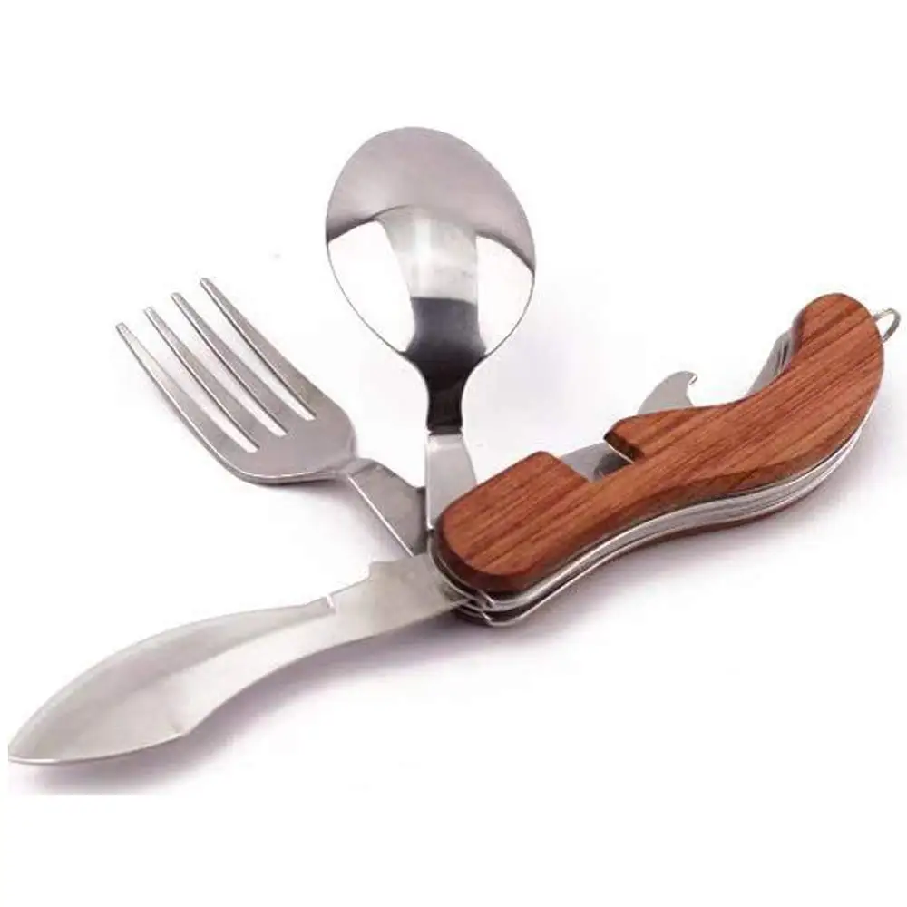 4-in-1 Camping Tableware Utensils Portable Stainless Steel Spoon Fork Knife Set Outdoor Cutlery Set, Red/yellow/blue/green/black/wooden
4-in-1 Camping Tableware Utensils Portable Stainless Steel Spoon Fork Knife Set Outdoor Cutlery Set, Red/yellow/blue/green/black/wooden