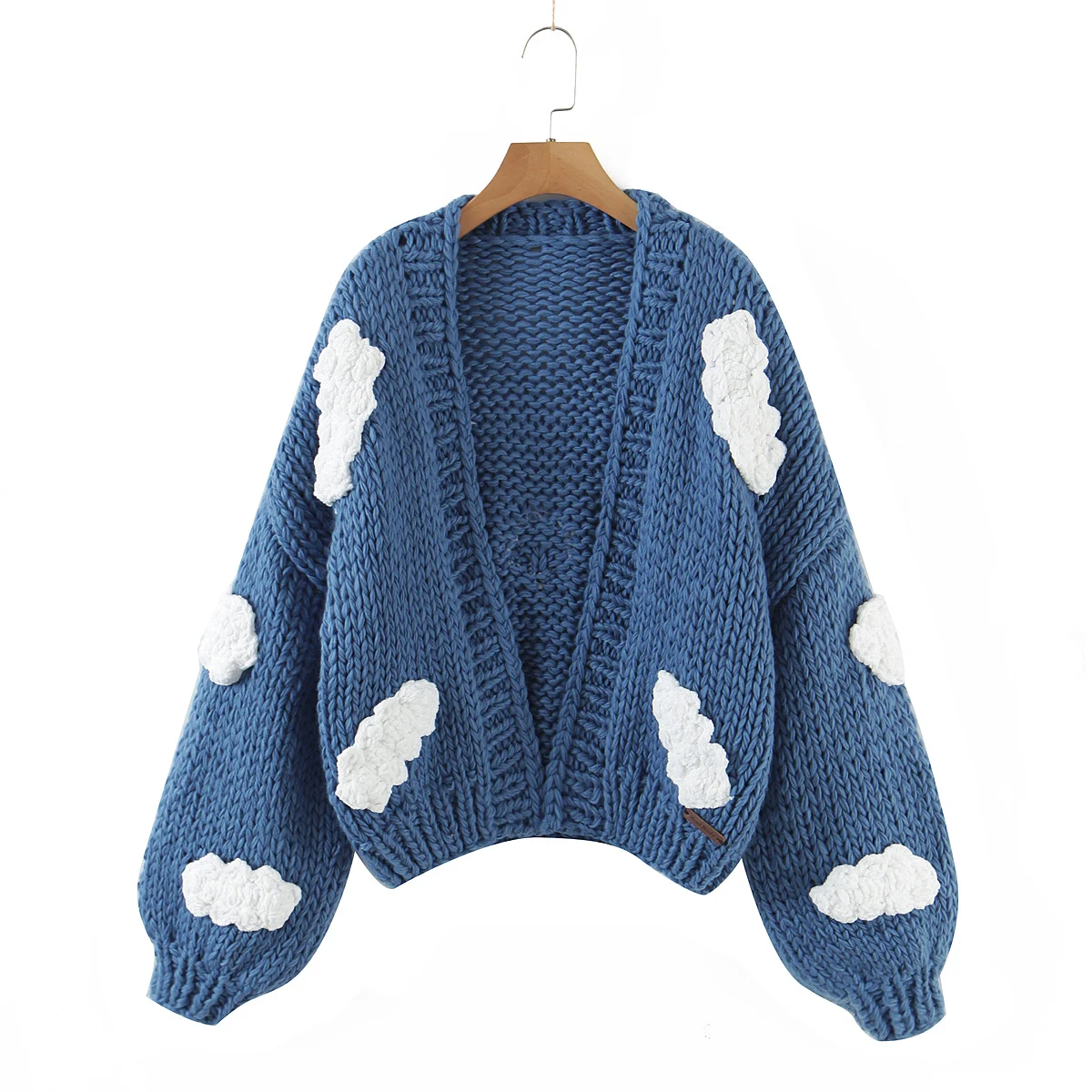 Deep Blue Color Long Sleeve V Neck Cloud Pattern Long Sleeve Fashion Knit Fall Women's Sweaters
Deep Blue Color Long Sleeve V Neck Cloud Pattern Long Sleeve Fashion Knit Fall Women's Sweaters