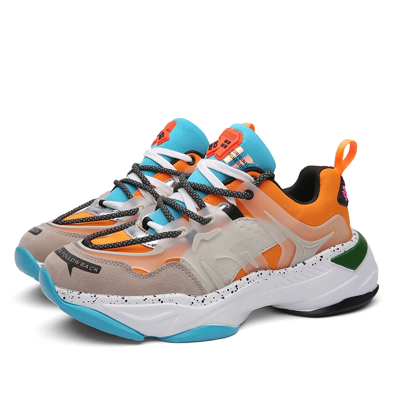 This year's new trend flat bottom fluorescent increased men's running sneakers
This year's new trend flat bottom fluorescent increased men's running sneakers