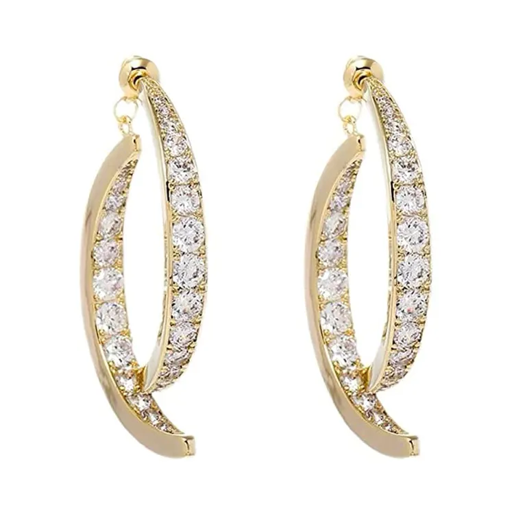 SC New Korean Style Fashion Earrings Cross Zircon Curved Earrings Creative Gold Plated Front Back Exchangeable Diamond Earrings
SC New Korean Style Fashion Earrings Cross Zircon Curved Earrings Creative Gold Plated Front Back Exchangeable Diamond Earrings