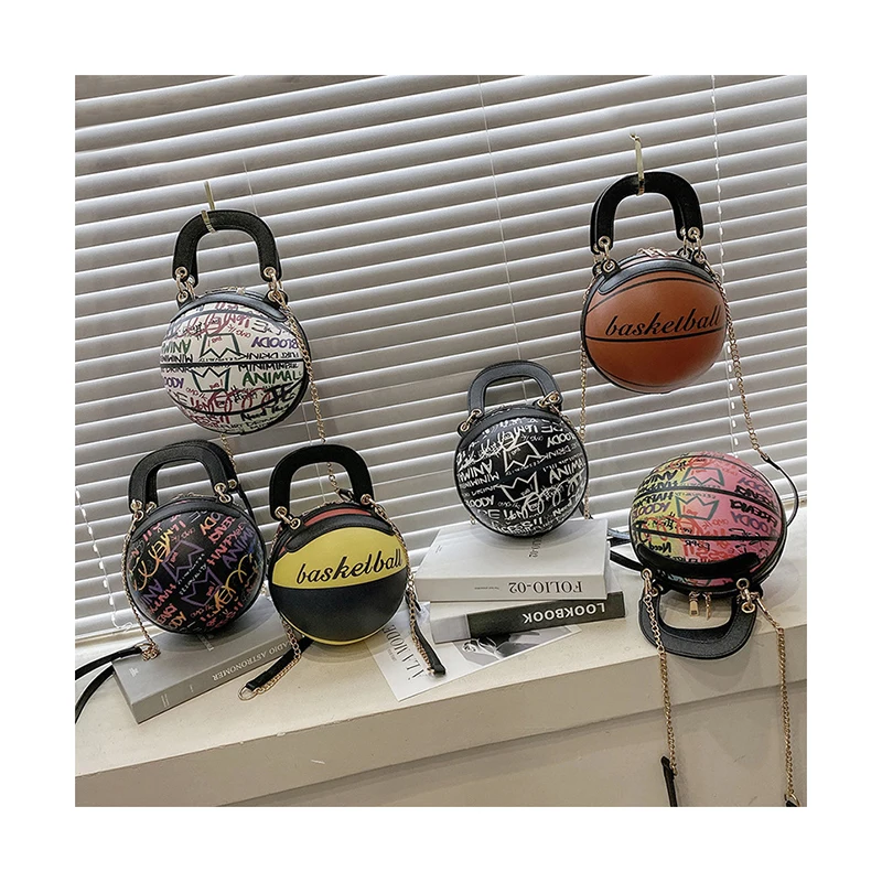 Personality Painted Graffiti Basketball Tote Bags Chain Portable Small Round Bags For Women Letter Prints Crossbody Bags PU Sac
Personality Painted Graffiti Basketball Tote Bags Chain Portable Small Round Bags For Women Letter Prints Crossbody Bags PU Sac