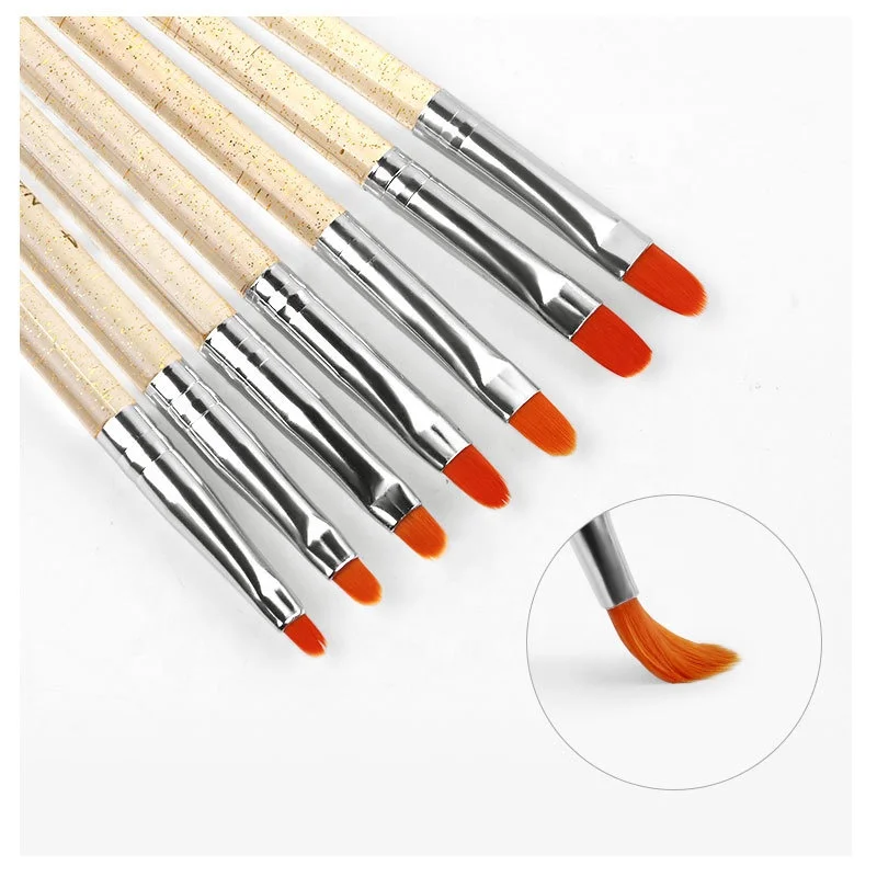 7 pcs of Transparent Nail Phototherapy Pen Tongue-shaped Round Head with Glitter Phototherapy Nail Brush Pen Set, As picture shown
7 pcs of Transparent Nail Phototherapy Pen Tongue-shaped Round Head with Glitter Phototherapy Nail Brush Pen Set, As picture shown