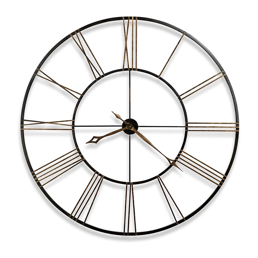Wholesale 31 inch modern classic interior black metal frame art clock, European industrial old large iron wall clock, Customized color
Wholesale 31 inch modern classic interior black metal frame art clock, European industrial old large iron wall clock, Customized color