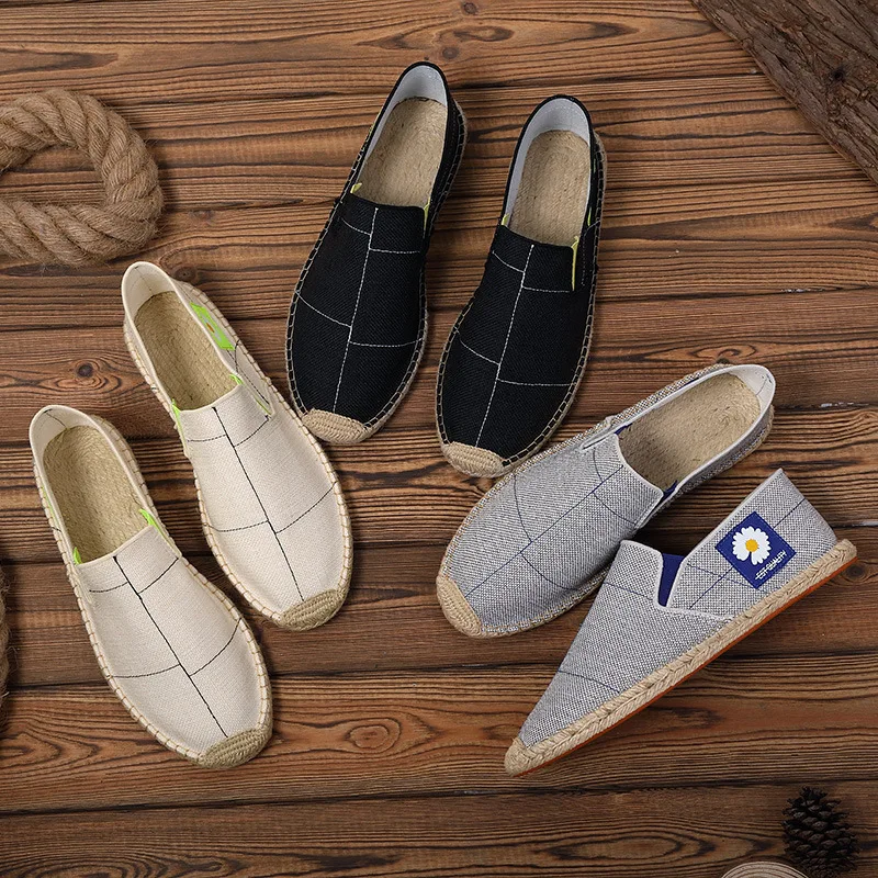 Men's breathable casual canvas shoes flat linen comfortable one-foot men's straw shoes, Picture
Men's breathable casual canvas shoes flat linen comfortable one-foot men's straw shoes, Picture