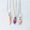 new fashion crystal healing point rose amethyst quartz crystal pendant