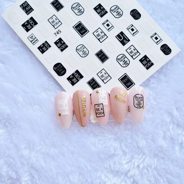 734-749 Japanese nail art stickers black English alphabet nail stickers jewelry nail decoration 3d decals
734-749 Japanese nail art stickers black English alphabet nail stickers jewelry nail decoration 3d decals