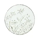IVY Home Decoration Round White Embossed Distressed Flowers Metal Art Decor on the Wall