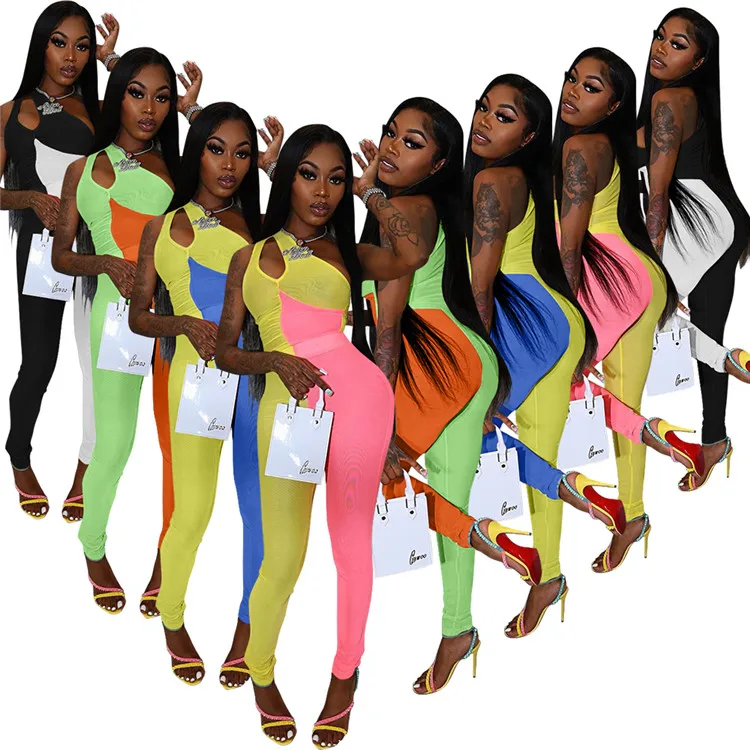 2021 Women Outfit Joggers Rompers Printed Patchwork One Piece Bodycon Summer One Shoulder Casual Jumpsuit for Women, As picture
2021 Women Outfit Joggers Rompers Printed Patchwork One Piece Bodycon Summer One Shoulder Casual Jumpsuit for Women, As picture