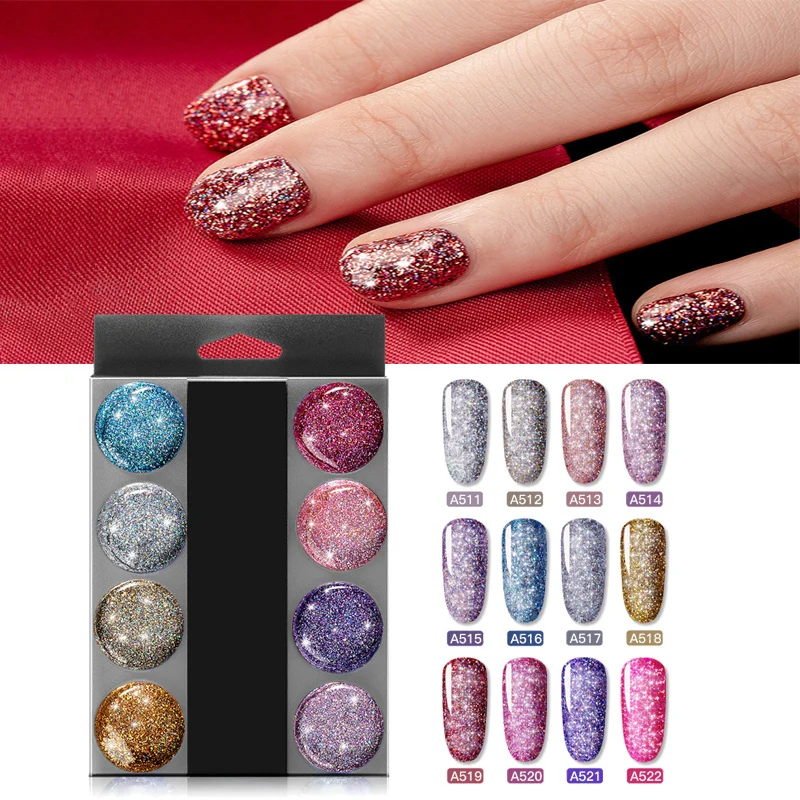 5ml set shiny diamond gel polish soak off semi permanent uv gel nail nail set, 12 colors
5ml set shiny diamond gel polish soak off semi permanent uv gel nail nail set, 12 colors
