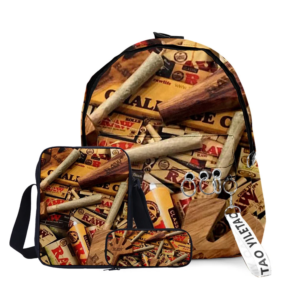 Custom Printed Cartoon Backwoods Cookie RAW Waterproof 3 Piece Boys Backpack Set For Girls
Custom Printed Cartoon Backwoods Cookie RAW Waterproof 3 Piece Boys Backpack Set For Girls