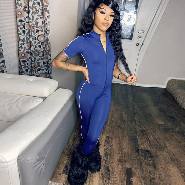 Casual Solid Short Sleeve Yoga Jumpsuit Skinny Workout Women One Piece Playsuit Romper Jumpsuit Sports Active Wear Bodycon -YS, Gray,blue
Casual Solid Short Sleeve Yoga Jumpsuit Skinny Workout Women One Piece Playsuit Romper Jumpsuit Sports Active Wear Bodycon -YS, Gray,blue