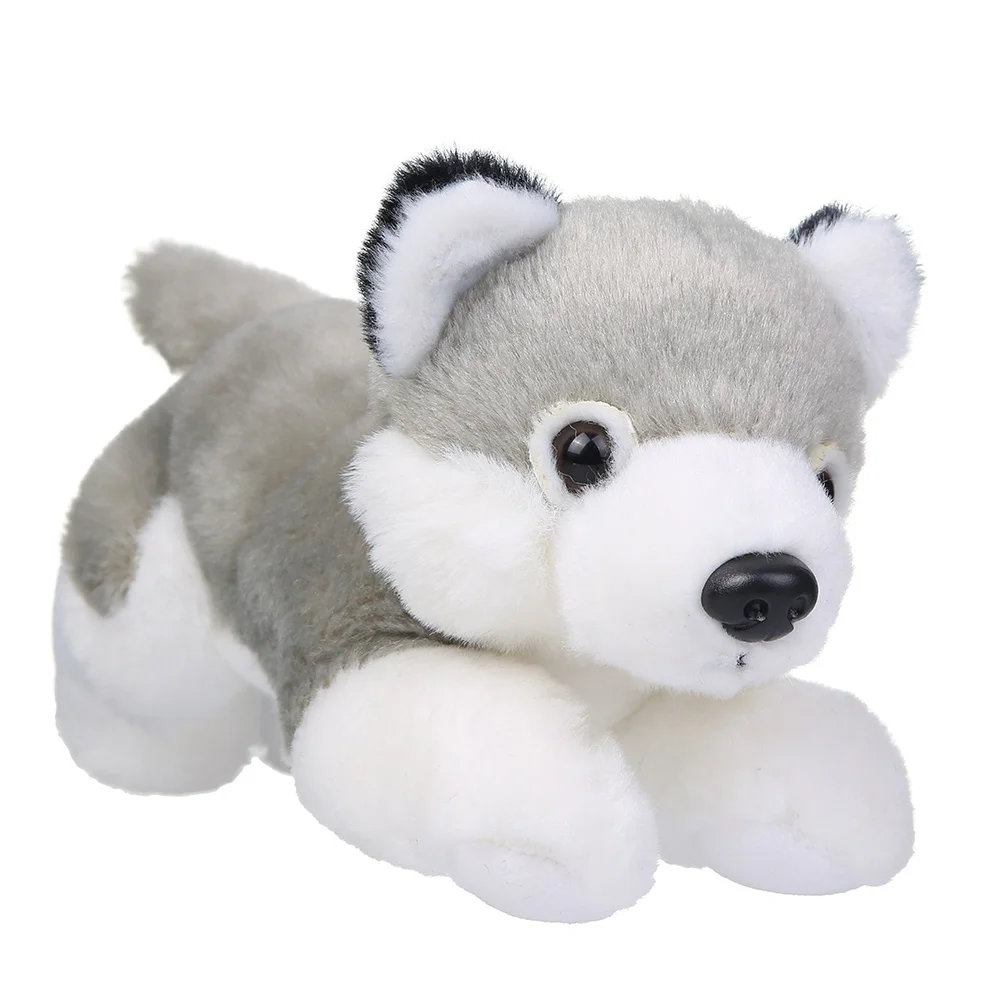 black and white husky stuffed animal