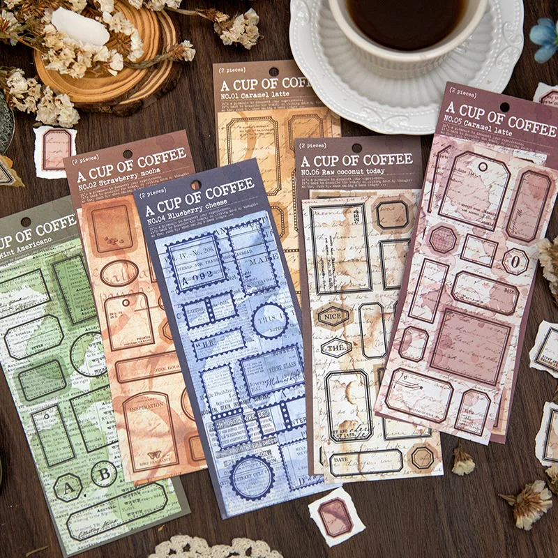 2pieces/pack Paper Sticker Cup of Coffee Series Frame Label Handbook Decoration Material Stickers
2pieces/pack Paper Sticker Cup of Coffee Series Frame Label Handbook Decoration Material Stickers