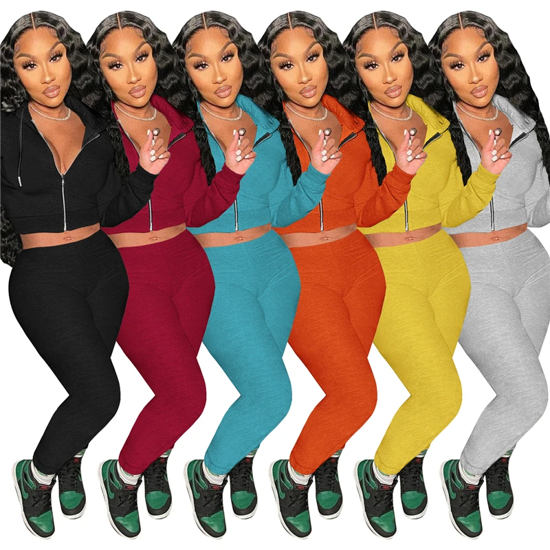 Fashion Solid Color Slim Fit Tracksuits Hooded Jackets Skinny Women Joggers Suits Set Crop Top Two Piece Pants Set Casual, As picture
Fashion Solid Color Slim Fit Tracksuits Hooded Jackets Skinny Women Joggers Suits Set Crop Top Two Piece Pants Set Casual, As picture
