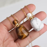 Natural gemstone perfume bottle Necklace Amethyst Lapis Magical Medicine Bottle Essential Oils Diffuser bottle Pendant
Natural gemstone perfume bottle Necklace Amethyst Lapis Magical Medicine Bottle Essential Oils Diffuser bottle Pendant