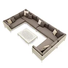Outdoor Modern Fabric Furniture Loveseat Seater European Style L Shaped Cheap Sectional Couch Sofa