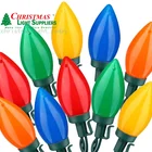 for Christmas String Multi Ceramic C9 Bulbs Glass Look Led Christmas Lights Set 25 LED 16ft String Light