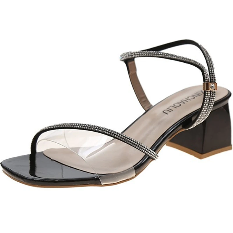 2021 Fashion Square toe Versatile Summer New Fashion Women's Sandals Rhinestone Girlish Style With High Heels Sandal
2021 Fashion Square toe Versatile Summer New Fashion Women's Sandals Rhinestone Girlish Style With High Heels Sandal
