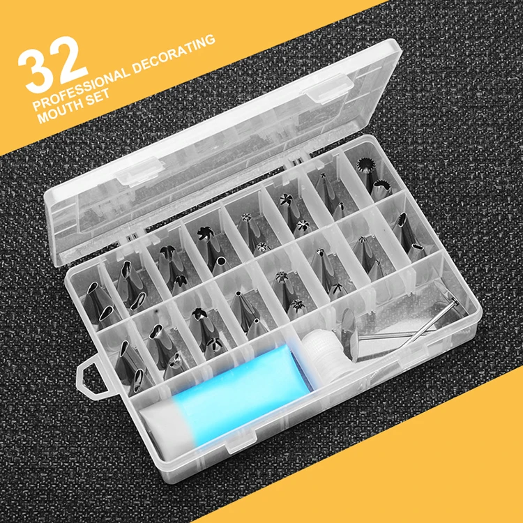 Professional Manufacture Stainless Steel 32 Piece Piping Tips Big Nozzle Decorating Tip Set, Original color 
Professional Manufacture Stainless Steel 32 Piece Piping Tips Big Nozzle Decorating Tip Set, Original color