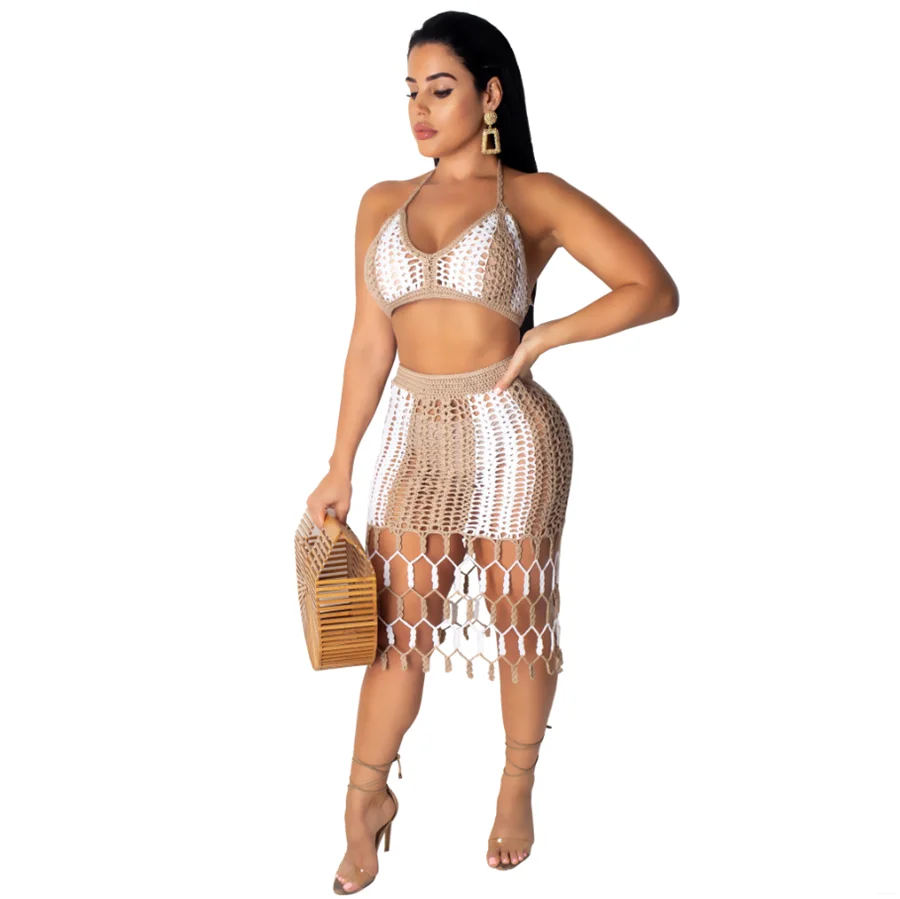 2021 New style Swimwear Women's swimsuit Swimsuit suit Swimsuit beach skirt Bikini Top weave Color contrast reticular Hot Sexy, Picture showed
2021 New style Swimwear Women's swimsuit Swimsuit suit Swimsuit beach skirt Bikini Top weave Color contrast reticular Hot Sexy, Picture showed