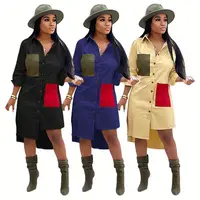 A120064 hot selling casual elegant solid pockets asymmetrical shirt long dresses Daily Casual Women Dresses
A120064 hot selling casual elegant solid pockets asymmetrical shirt long dresses Daily Casual Women Dresses