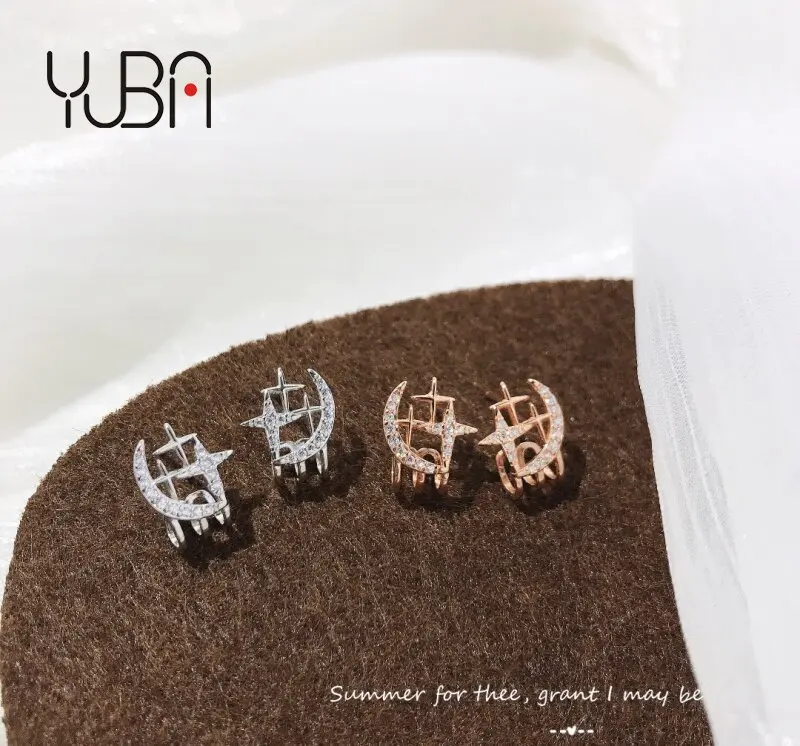 Fashion Trendy Wholesale 925 Sterling Silver Diamond Star Moon Earrings Women's jewelry
Fashion Trendy Wholesale 925 Sterling Silver Diamond Star Moon Earrings Women's jewelry