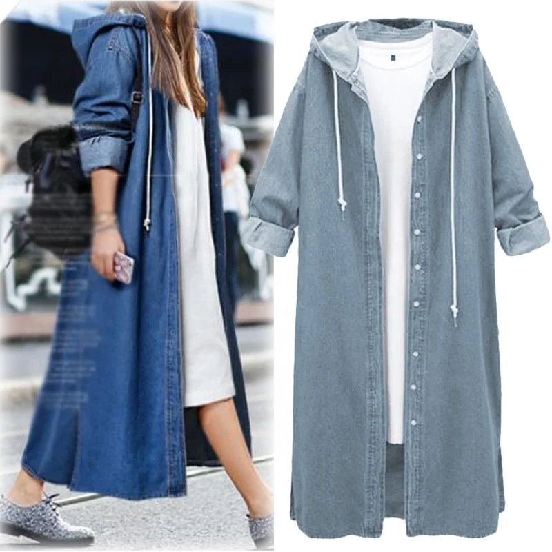 Lskj020 Trending Products New Wholesale Casual Fashion Oversized Long Denim Jean Jacket Women's Coat, Customized color
Lskj020 Trending Products New Wholesale Casual Fashion Oversized Long Denim Jean Jacket Women's Coat, Customized color