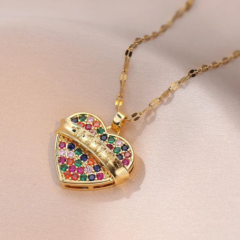 2023 Colorful Zircon Heart Square Pendant Titanium Steel Necklace Jewelry For Women
2023 Colorful Zircon Heart Square Pendant Titanium Steel Necklace Jewelry For Women