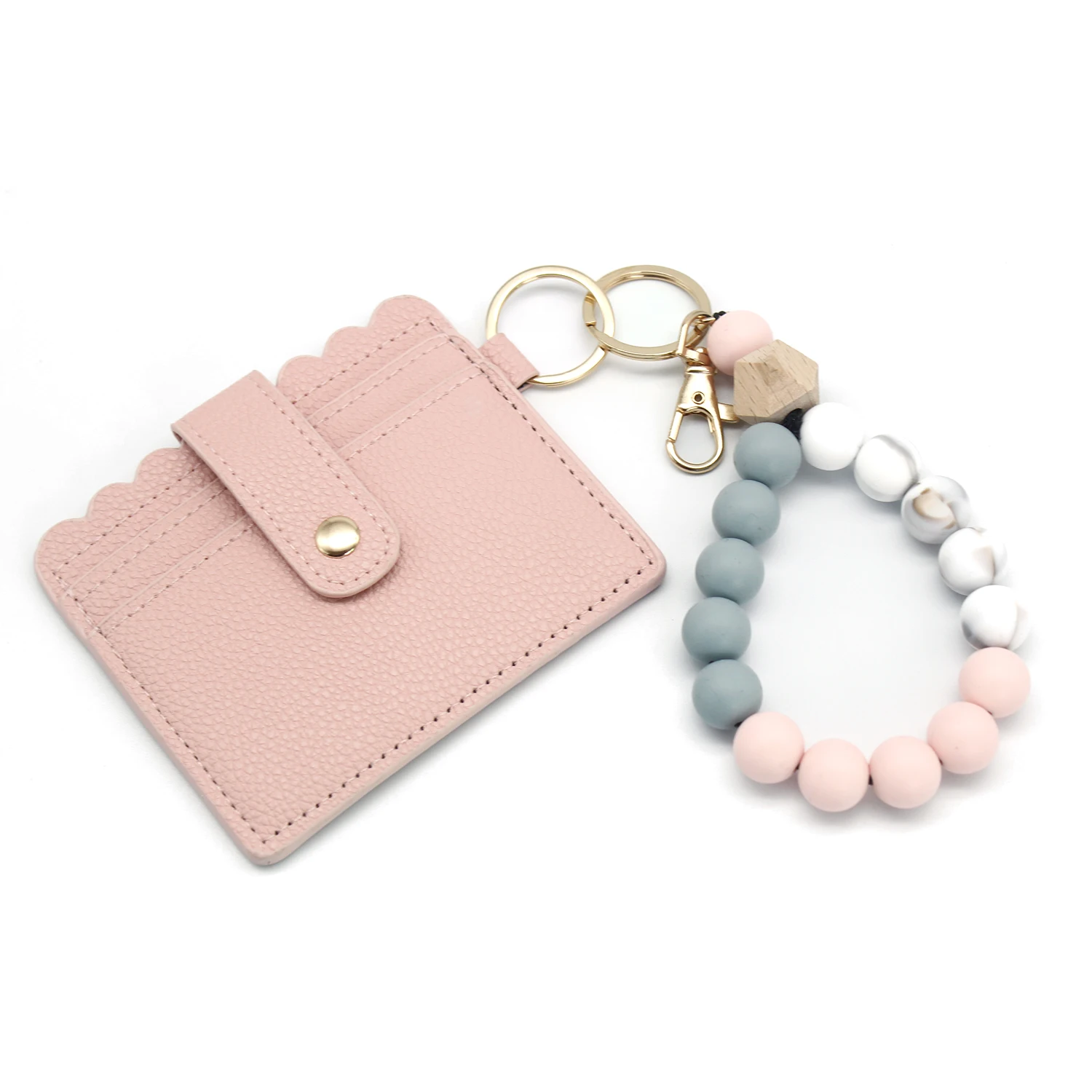 Minimalist Silicone Beads Bracelet Keychain Pocket Leather Wallet Slim Credit Card Holder Purse For Women, Custom color
Minimalist Silicone Beads Bracelet Keychain Pocket Leather Wallet Slim Credit Card Holder Purse For Women, Custom color
