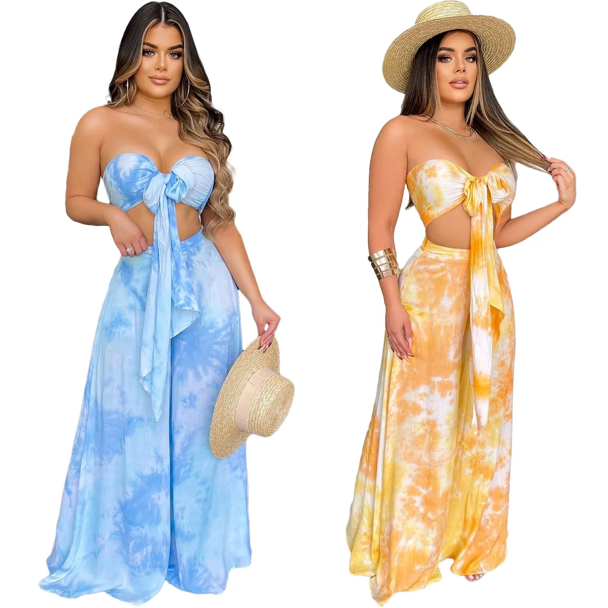 10405-MX53 long wide pants strapless crop top bandage sleeveless women jumpsuits sehe fashion
10405-MX53 long wide pants strapless crop top bandage sleeveless women jumpsuits sehe fashion