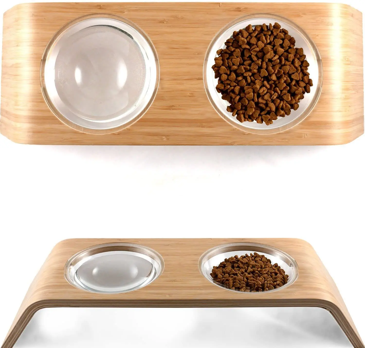Raised Pet Bowls for Cats and Dogs Adjustable Bamboo Elevated Dog Cat Food and Water Bowls Stand Feeder with 2 Stainless Steel
Raised Pet Bowls for Cats and Dogs Adjustable Bamboo Elevated Dog Cat Food and Water Bowls Stand Feeder with 2 Stainless Steel