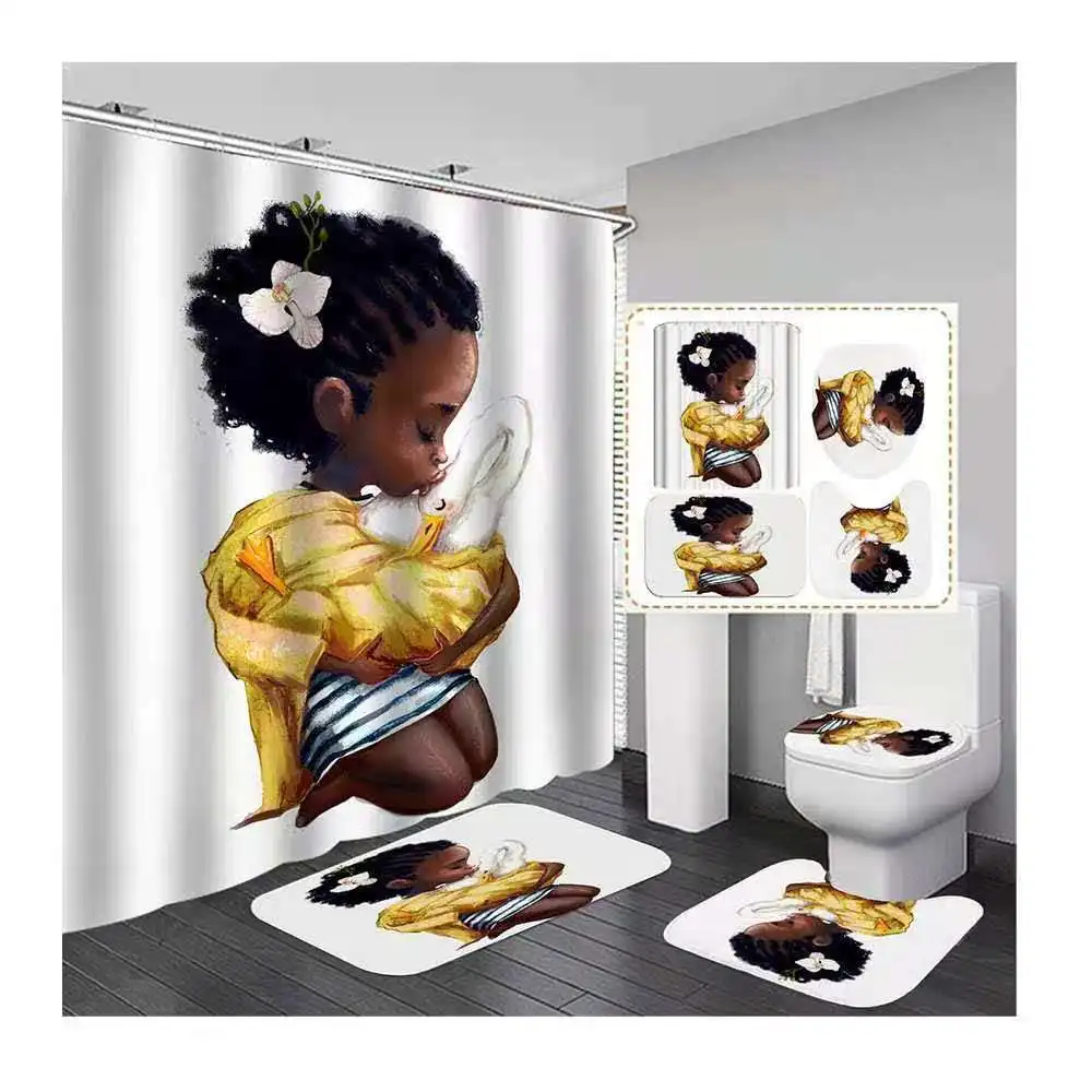 African women Fashionable 3D digital printed shower curtain custom waterproof shower curtain sets bathroom, Picture
African women Fashionable 3D digital printed shower curtain custom waterproof shower curtain sets bathroom, Picture