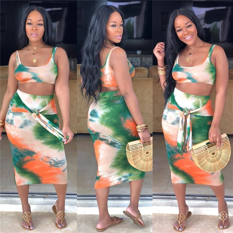 Fashion Casual Club Suit Tie Dyeing Printed Long Dress Women'S Tight Sexy Bodycon Two-Piece Skirt Set, Customized color
Fashion Casual Club Suit Tie Dyeing Printed Long Dress Women'S Tight Sexy Bodycon Two-Piece Skirt Set, Customized color