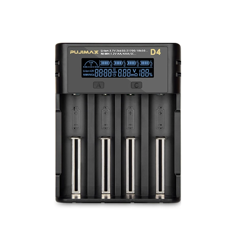 18650 battery charger with LCD screen li-ion battery charger for 26650/21700/16340/18650, Black
18650 battery charger with LCD screen li-ion battery charger for 26650/21700/16340/18650, Black