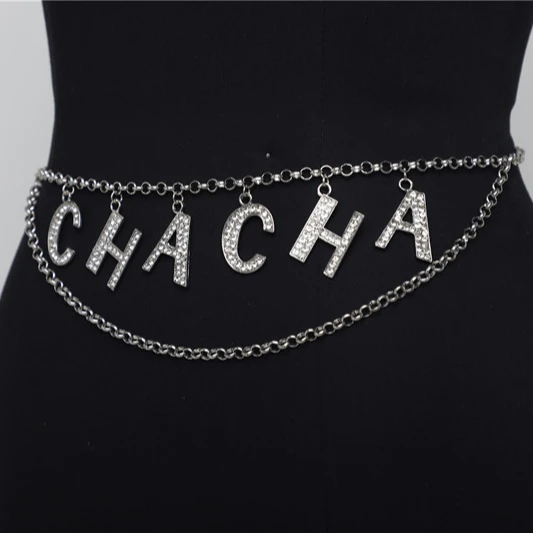 Ins Customized Letters Chacha Metal Waist Chain Flashing Diamonds Can Customize Letters, As picture
Ins Customized Letters Chacha Metal Waist Chain Flashing Diamonds Can Customize Letters, As picture